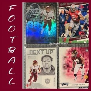 💋 Chase Young, NFL Football Trading Cards, Lot of 4 Cards